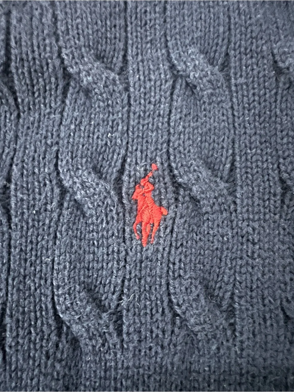 Polo Ralph Lauren Boys Navy Cable Knit Cotton Sweater Size 6